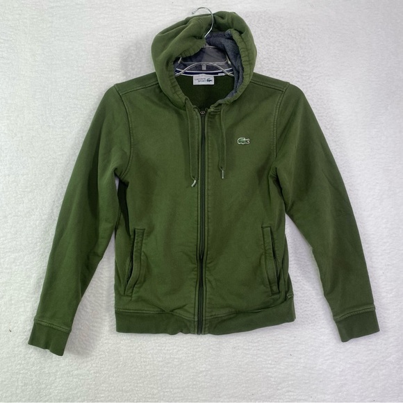 Lacoste Sport Green Full Zip Hoodie Size S - Picture 7 of 7